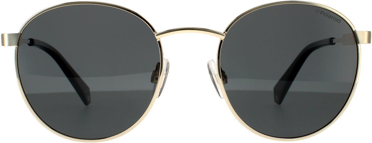 Polaroid Runde Unisex Gold Grau Grau Polarisierte Sonnenbrille