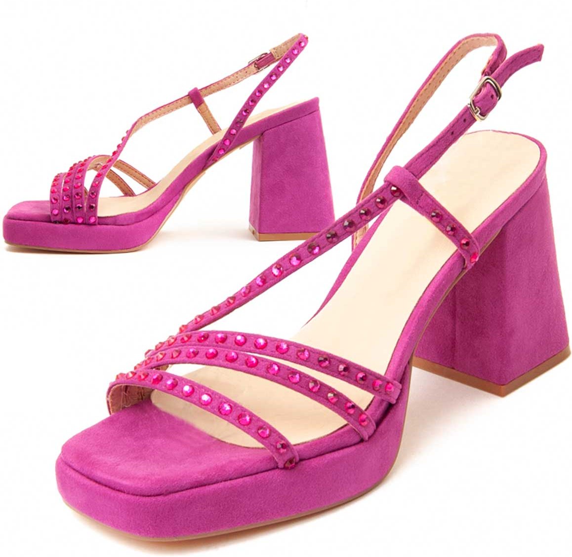 Montevita Absatzsandale Festsand2 in Fuchsia