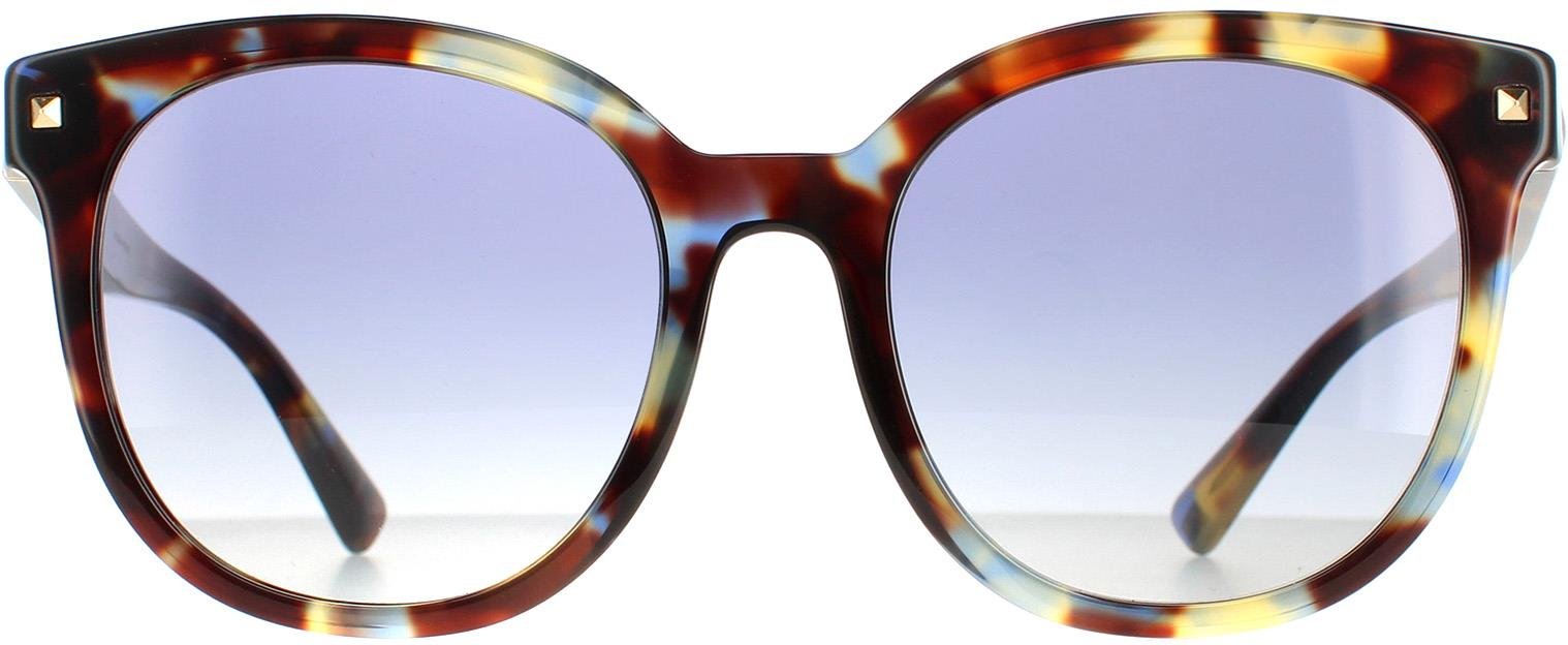 Valentino Runde Damen Havanna Mehrfarbig Blau Gradient VA4083 Sonnenbrille