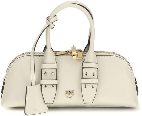 PINKO Beige Kalbsleder Bos Taurus Handtasche