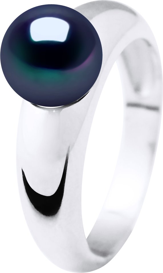 DIADEMA - Ring Echte Süßwasserperlen - Schwarz Tahitian Style