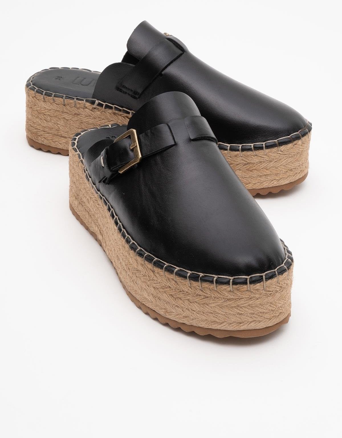 Novas Leder Plateau Espadrille Pantolette (Damen)