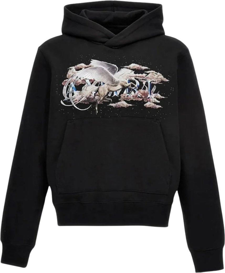 Amiri - Kapuzenpullover Mit Pegasus-schriftzug In Schwarz