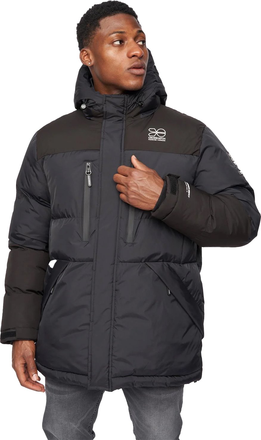 Crosshatch - "Squadage" Jacke Verkleidet für Herren (Schwarz)