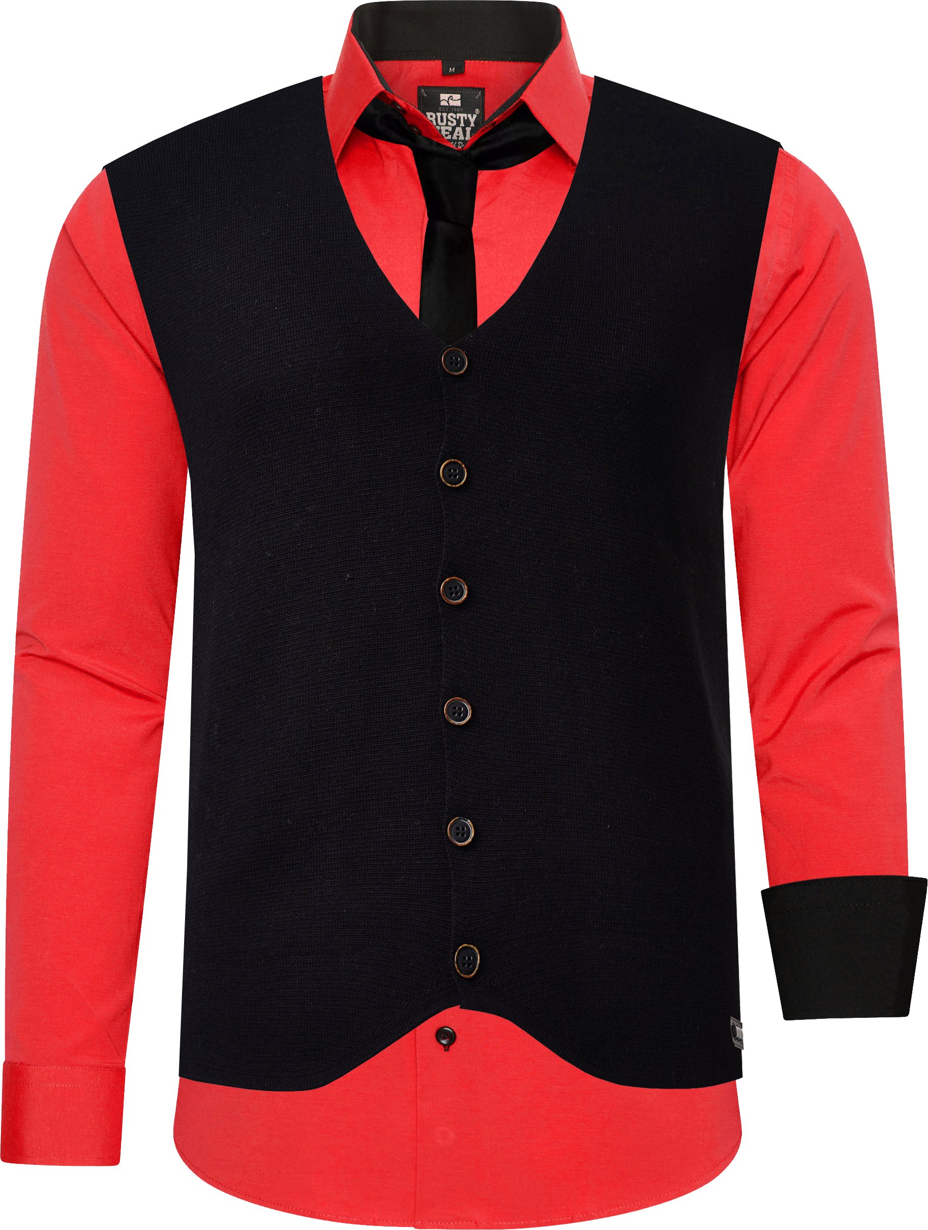 Hemd mit Weste und Krawatte 3-teilig