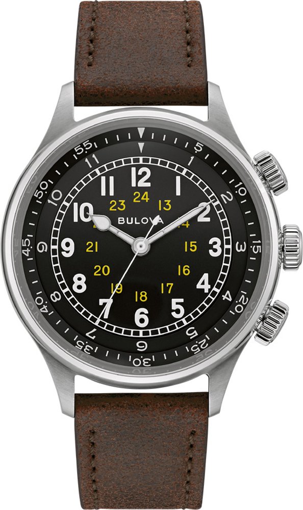 Bulova A-15 Pilot Herrenbraun Uhr 96A245