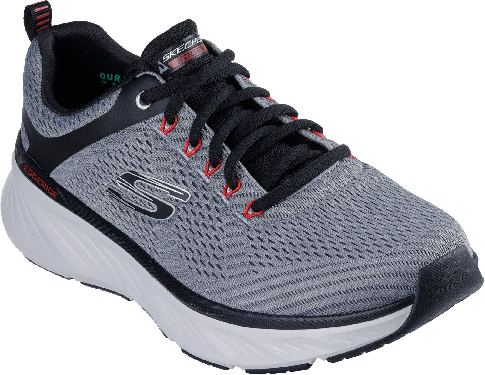 Skechers Relaxed Fit Edgeride Contention Polyester Herren Sneakers in Anthrazit/Schwarz