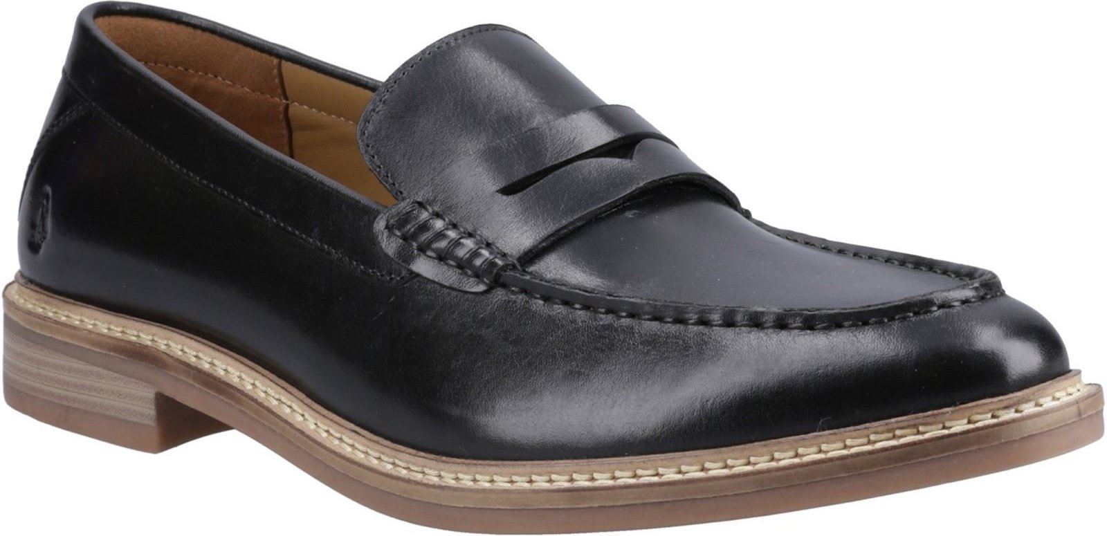 Hush Puppies Benedict Leder Herren Schwarz Slipper