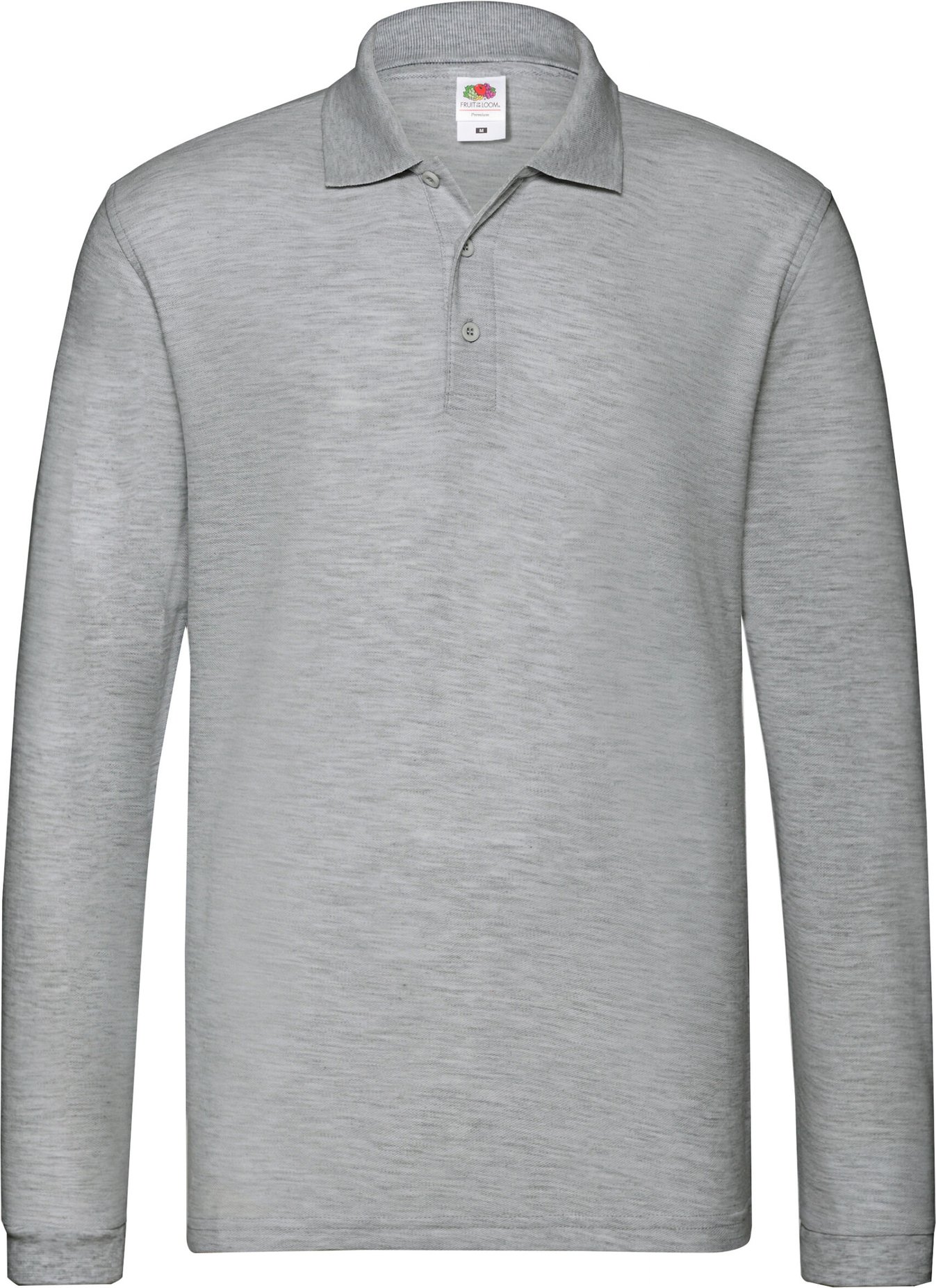 Fruit of the Loom - "Premium" Poloshirt für Herren Langärmlig (Athletic Grau)