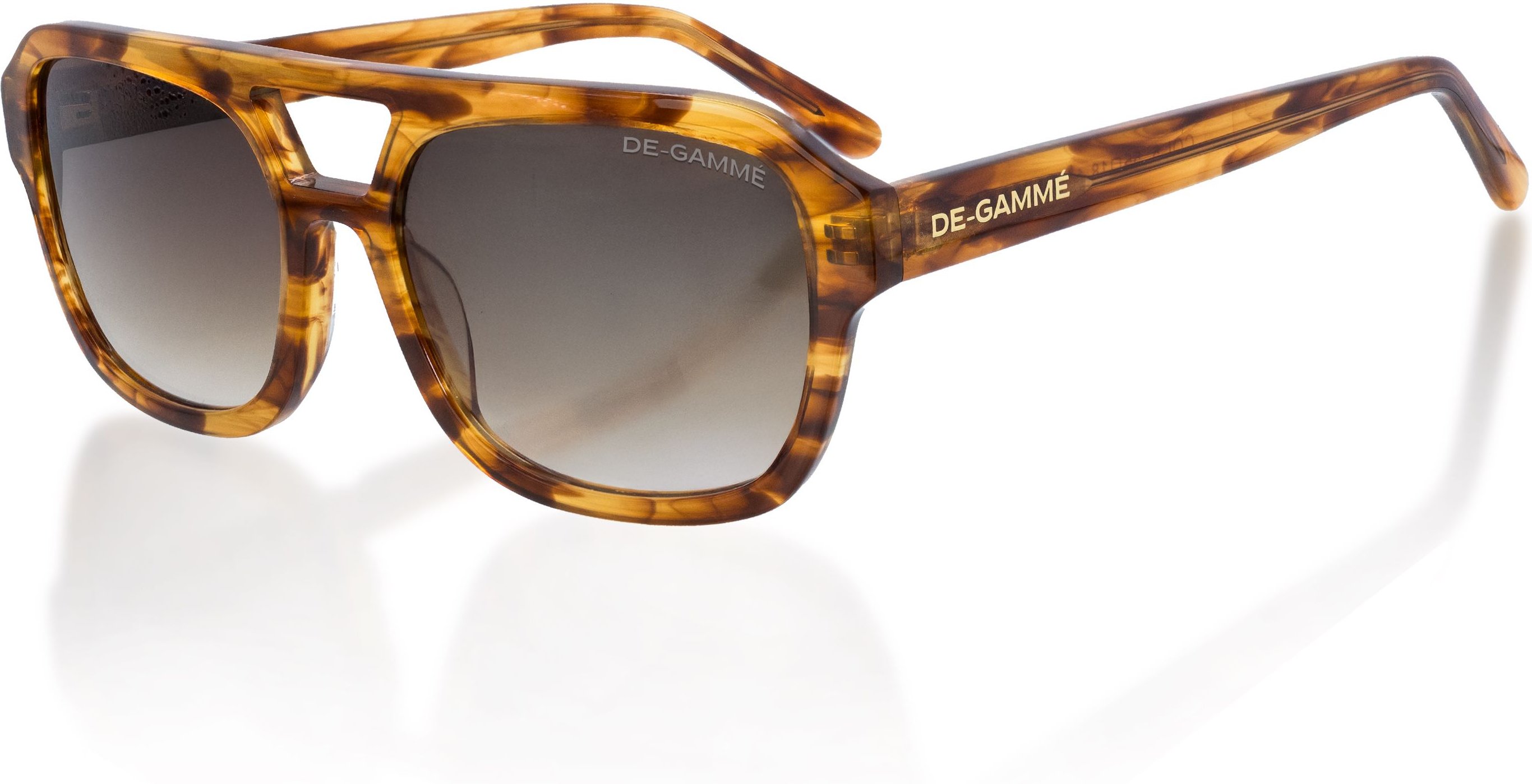 De-Gamme Rechteckige Sonnenbrille mit Polarisation in Braun – Rom