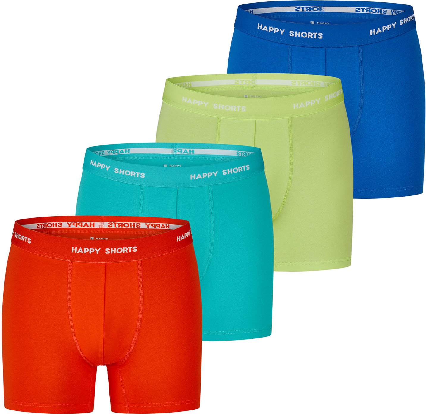 Happy Shorts Herren Retro Boxer Neon 4-Pack Retroshorts, Vintage Boxer,