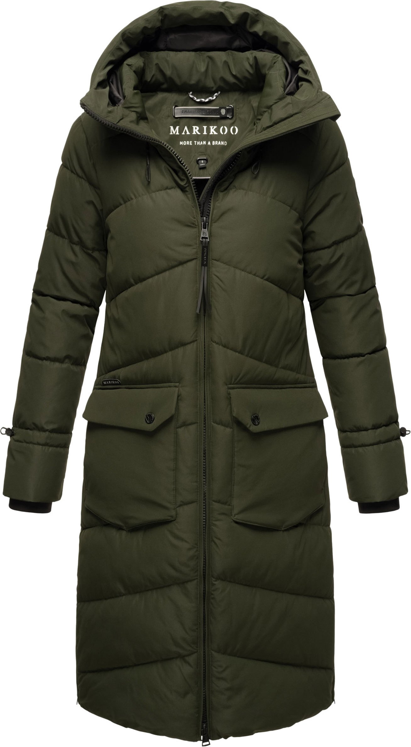 Marikoo Damen Winterjacke Tomomii – lang, warm & mit Kapuze
