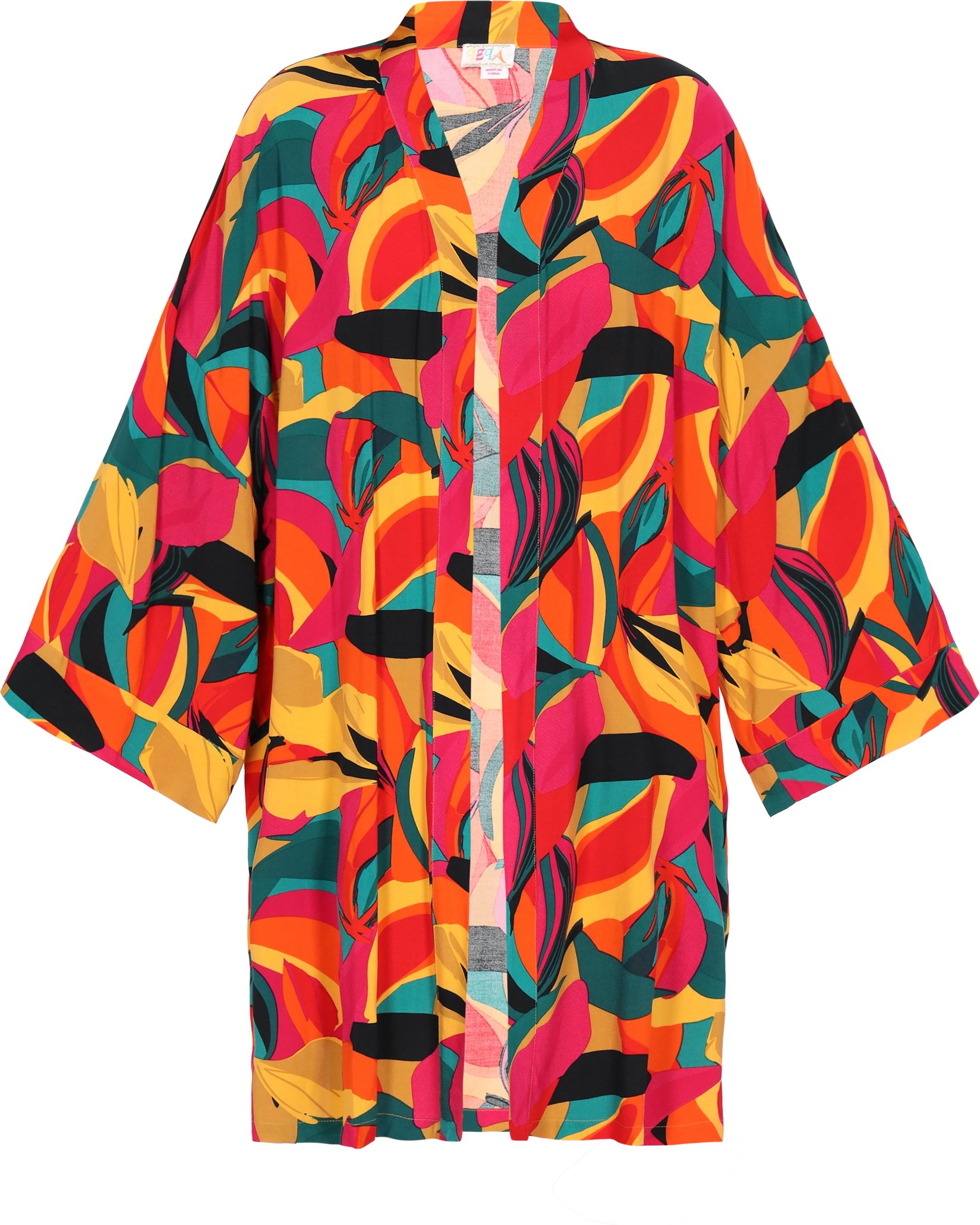 IZIA Kimono Frauen gelb mehrfarbig