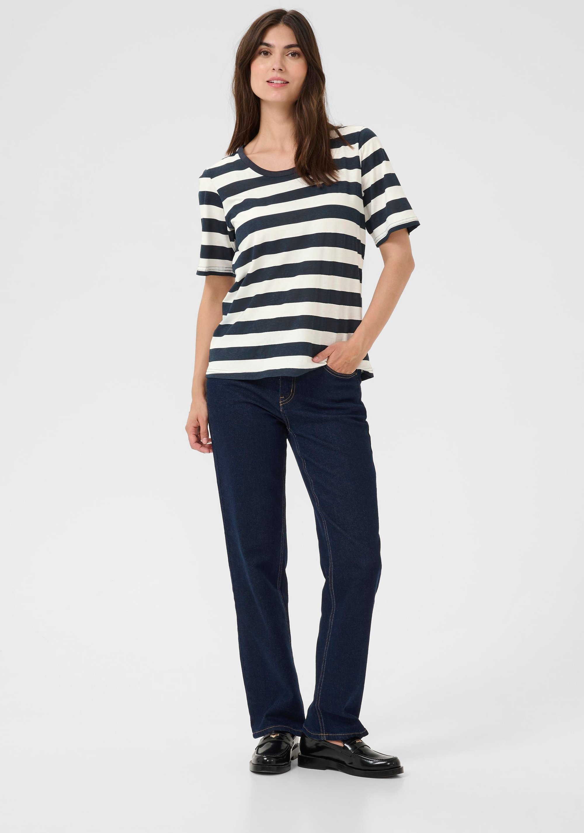 T-Shirt Relaxed Fit Salute/Weißer Streifen blue white