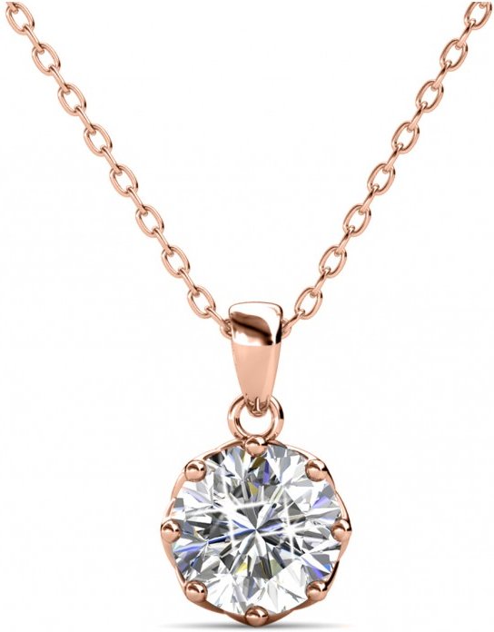 Lilien-Anhänger - Rose Gold und Kristall