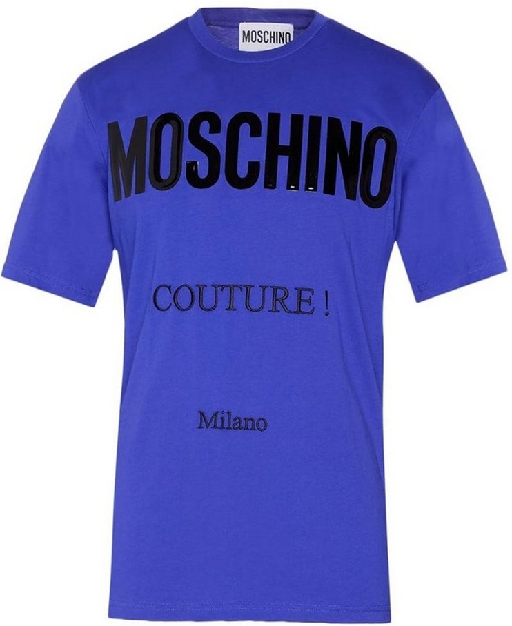 Moschino - "Couture" T-Shirt für Herren, Logo (Blau)