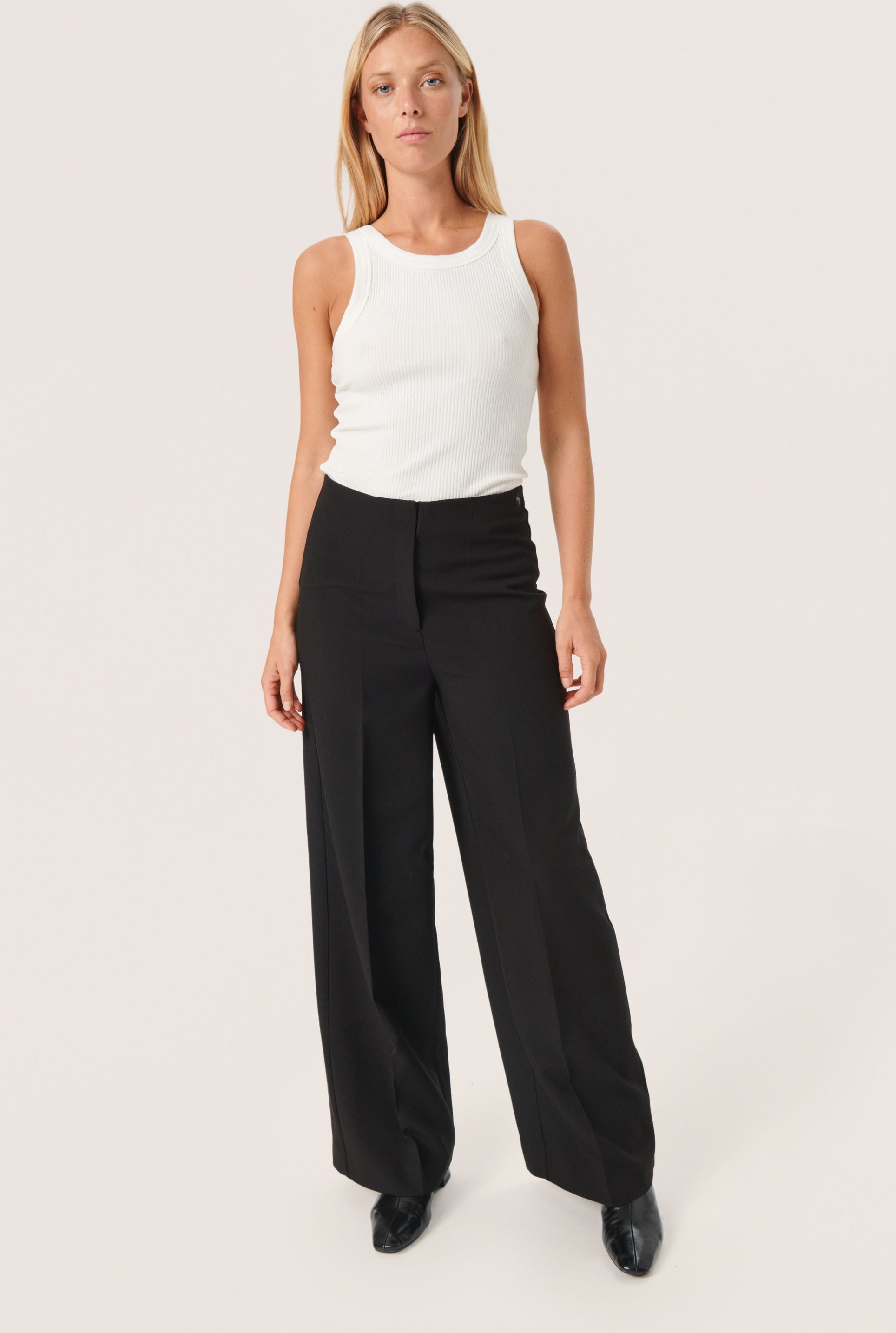 Pants Suiting Gerade Passform Blac