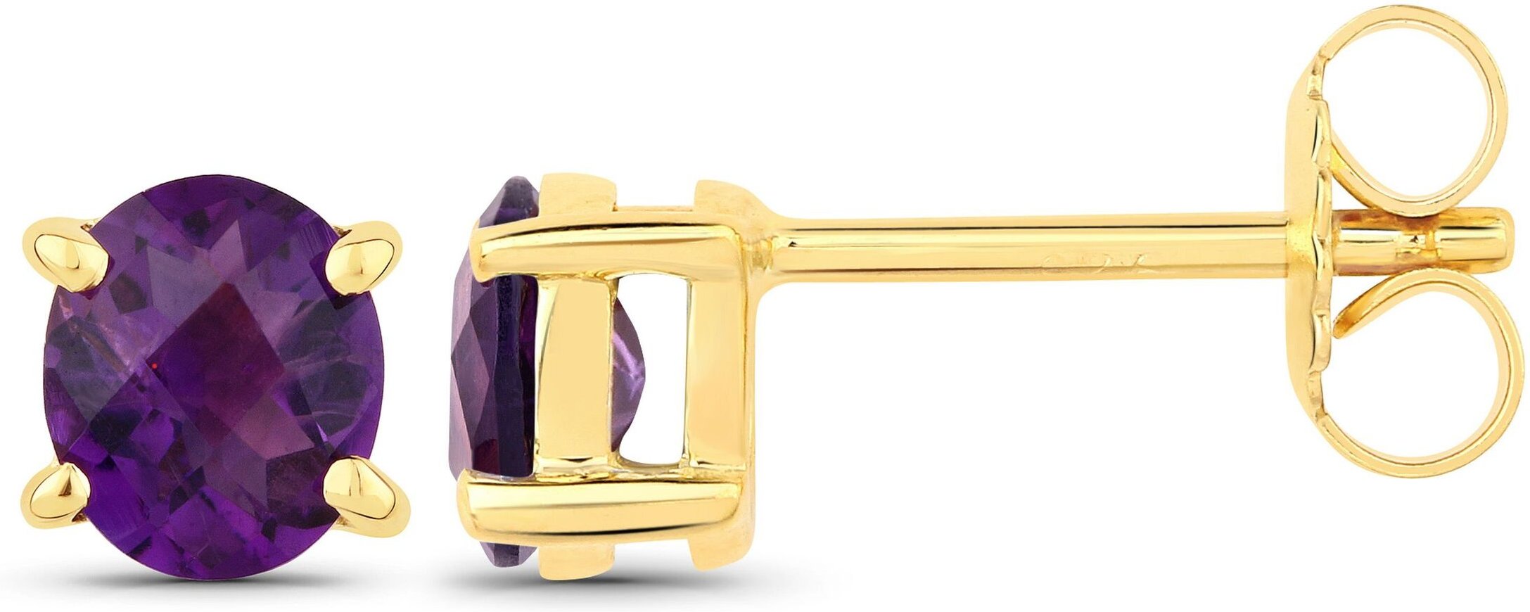 Vira Jewels Ohrstecker 925-Sterling Silber vergoldet Glänzend Amethyst violett