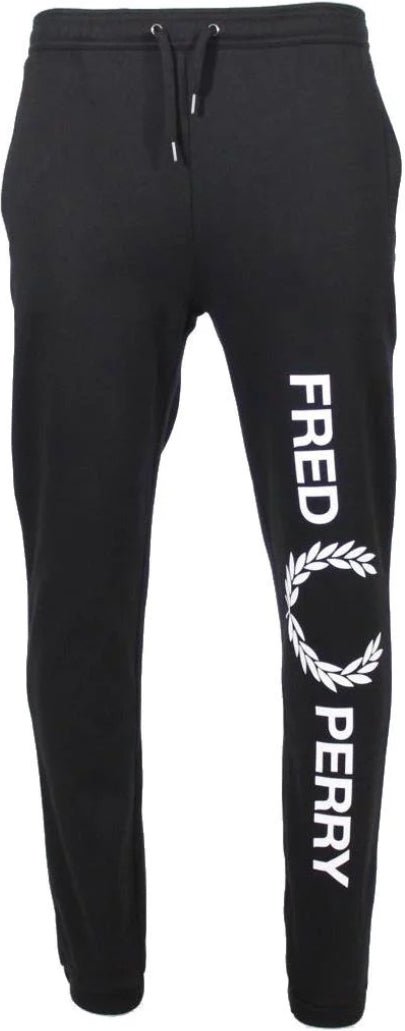 Thumbnail - Fred Perry - Schwarze Jogginghose mit großem Markenlogo