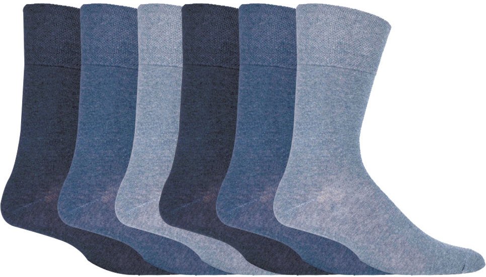 Herren 6er Pack nicht elastische Diabetikersocken mit handgekettelten Zehennähten