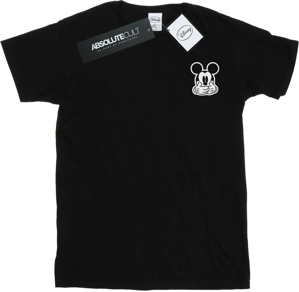Disney - "Mickey Mouse Dont Speak Breast Print" T-Shirt für Herren (Schwarz)