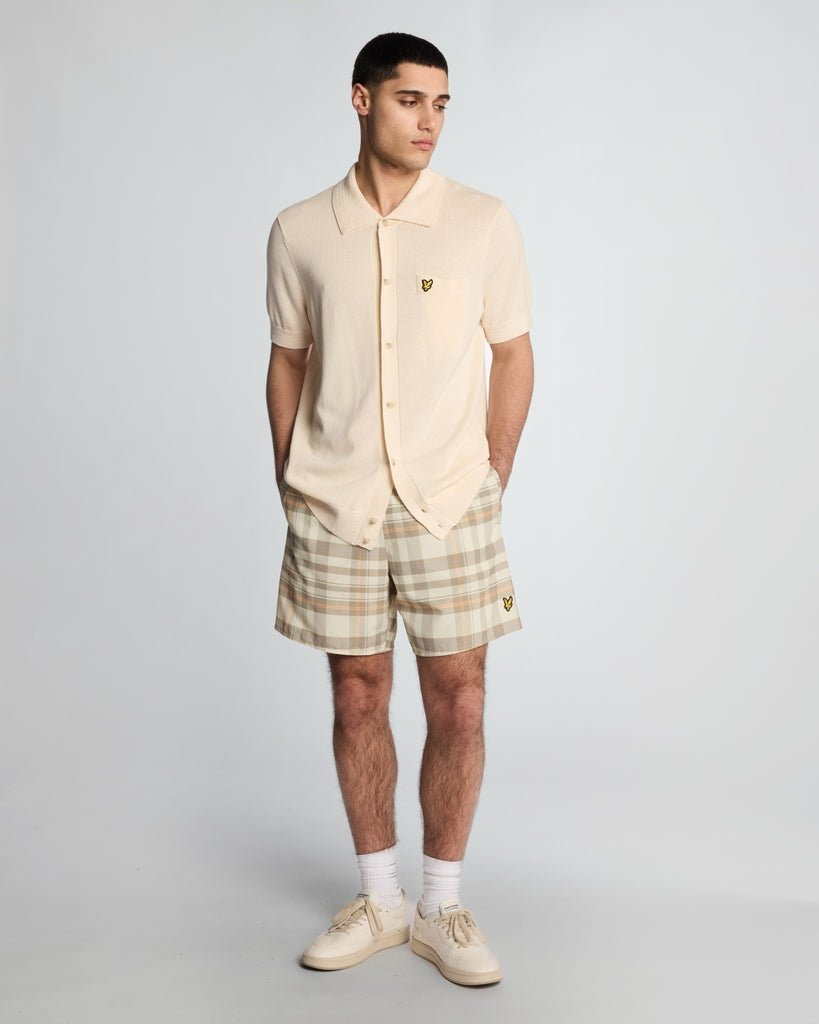 Lyle & Scott Tartan Resort Badeshorts - Gelb