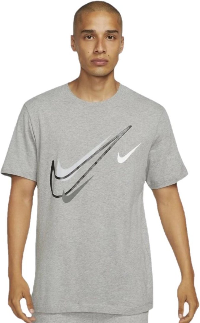 Thumbnail - Nike Herren Court Swoosh Logo T-Shirt in Grau