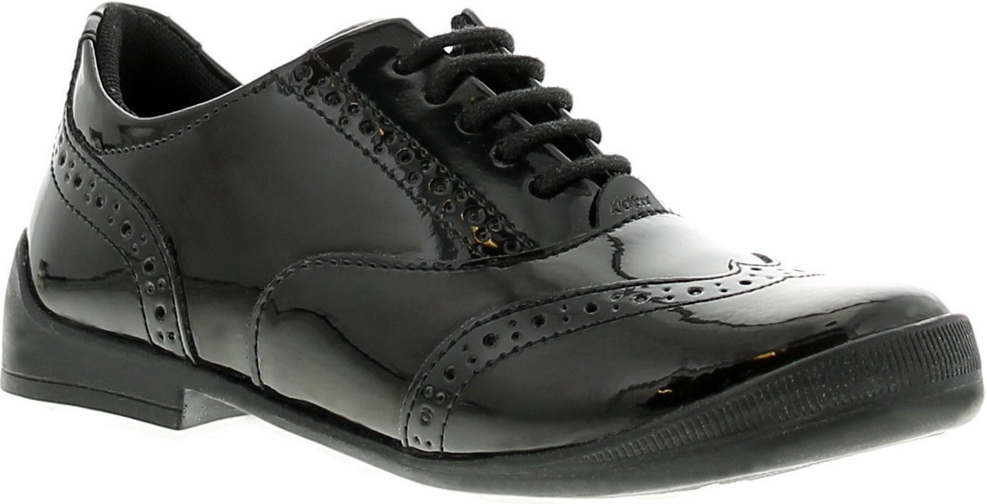 Kicker Bridie Brogue Kinder schwarze Schuhe
