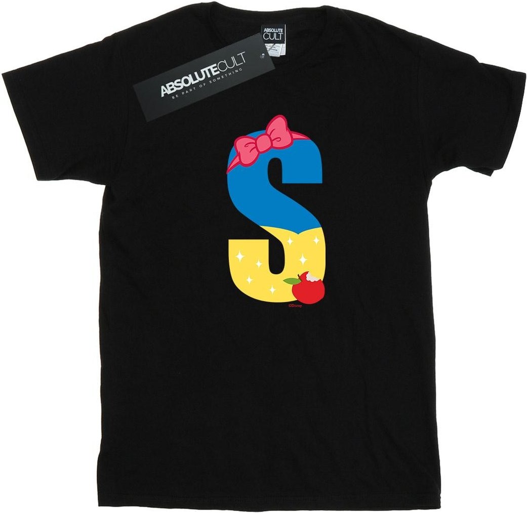 Disney - "Alphabet S Is For Snow White" T-Shirt für Mädchen (Schwarz)