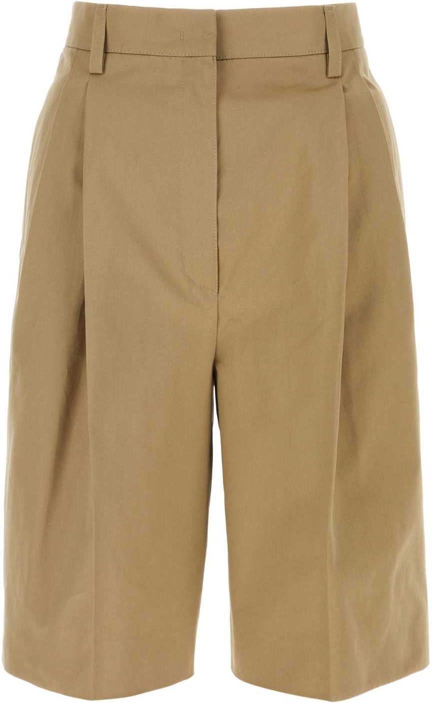 Beige Baumwoll-Bermuda-Shorts