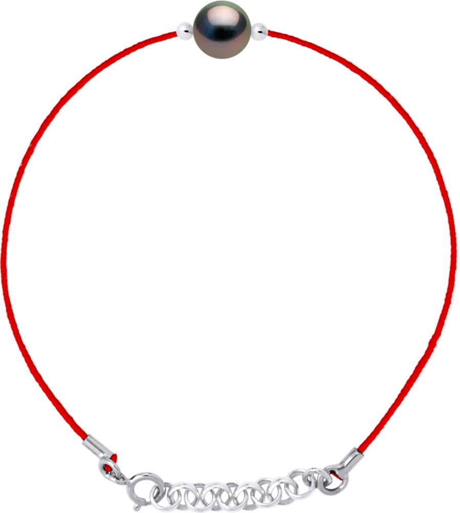 DIADEMA - Armband - Rotes Nylon - Tahiti-Perle