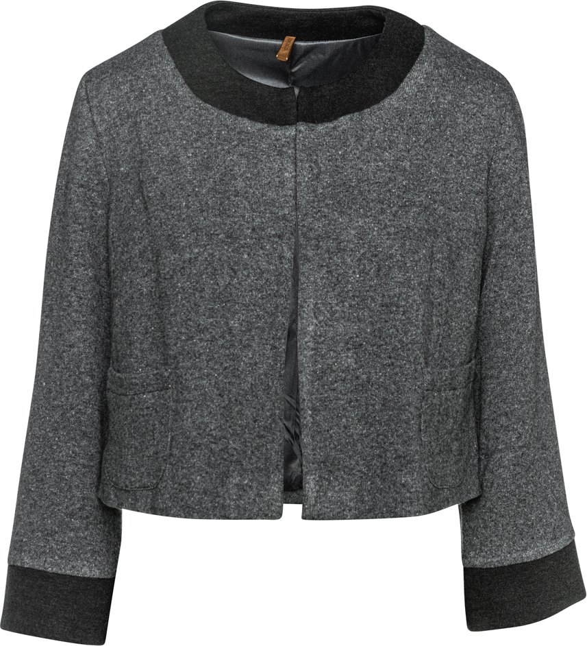 Anthrazitfarbener Bolero mit langen Ärmeln