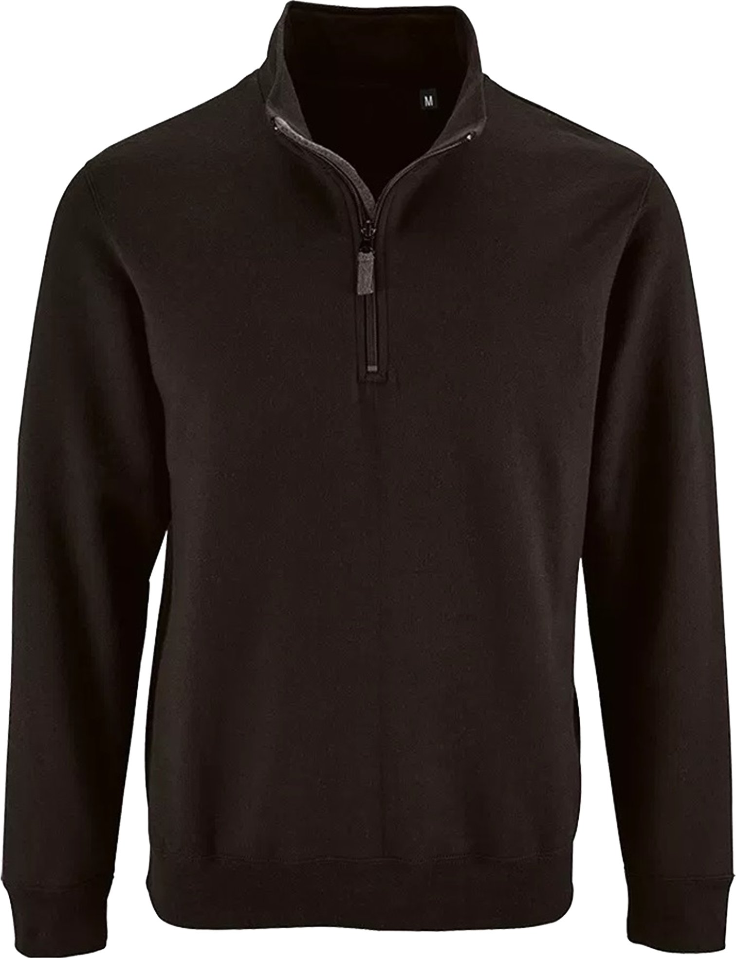 SOLS Herren Stan Kontrast Zip Neck Sweatshirt (Schwarz)