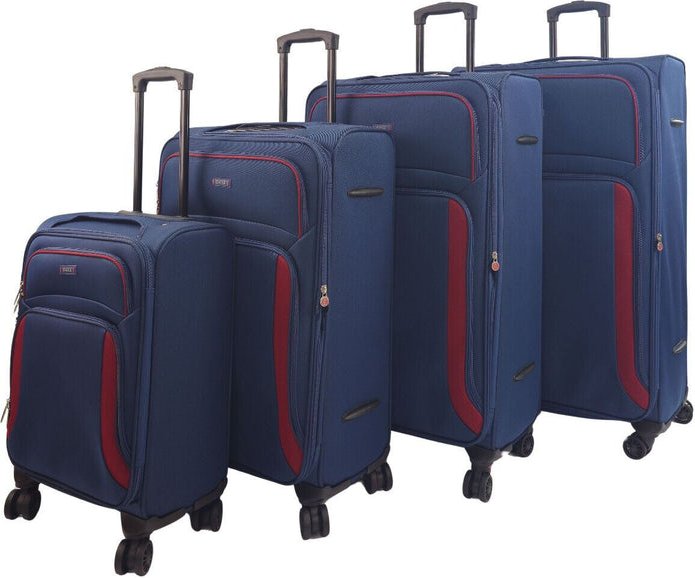 Weiches 4-teiliges Gepäckset mit 8 Rädern und leichtem Reisekoffer