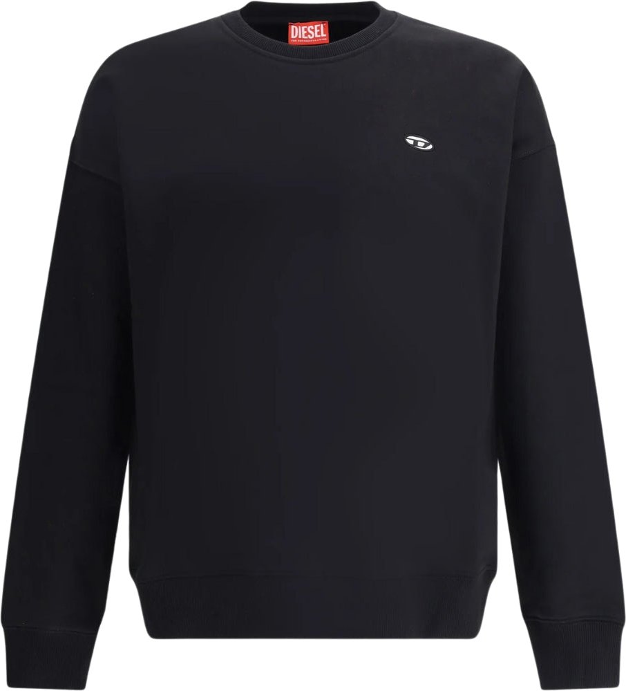 Diesel Sweatshirt Mit Kleinem Logo, Schwarz