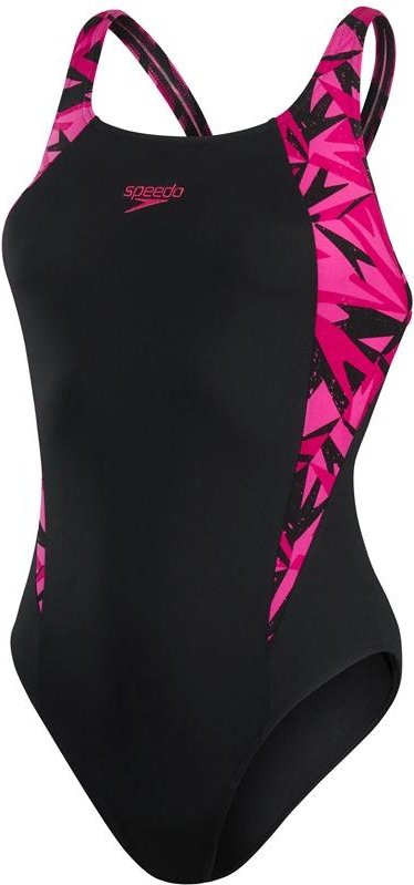 Speedo - "Boom Muscleback" Badeanzug für Damen (Schwarz/Pink)