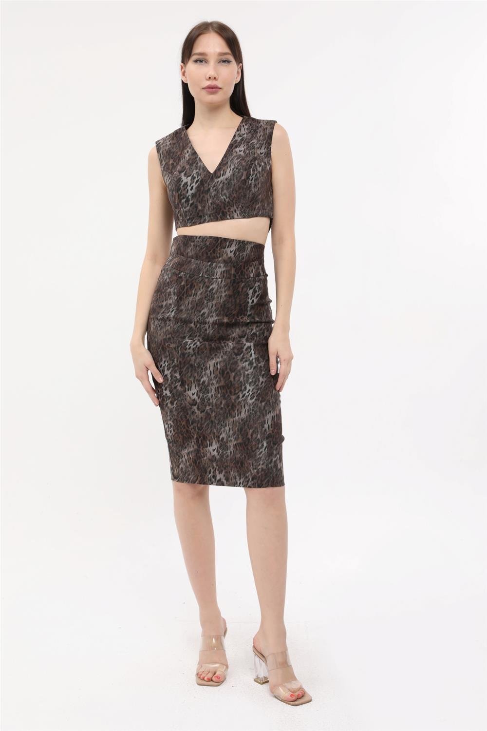 Thumbnail - Leopardenmuster Bleistiftrock