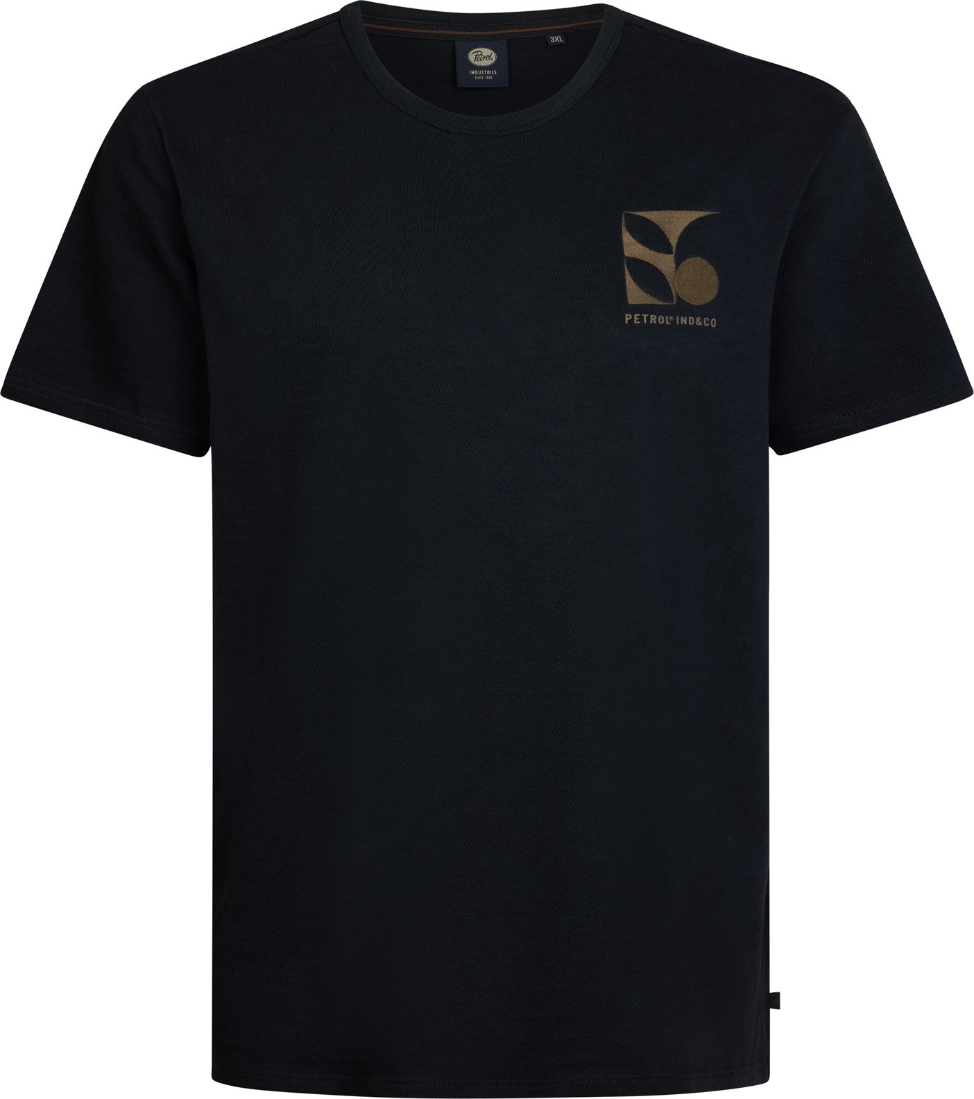 Petrol Industries - Plus Size Grafisches T-Shirt Black Elk Herren - Schwarz