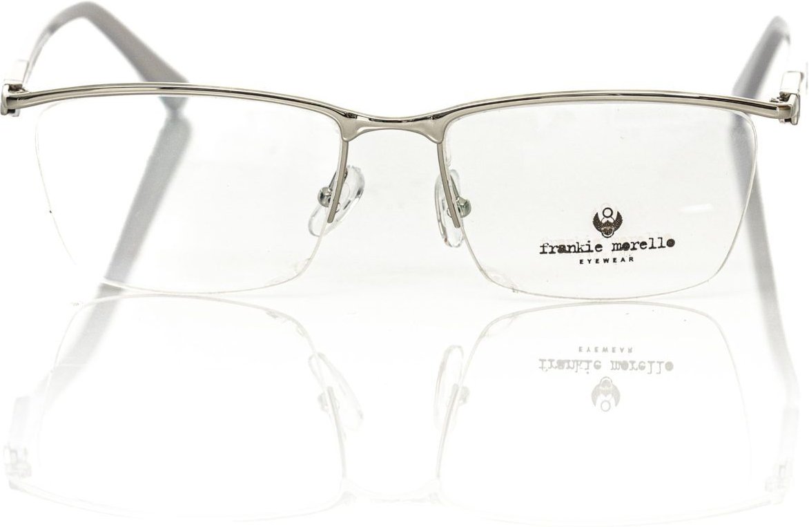 Brille Silberner Metallrahmen