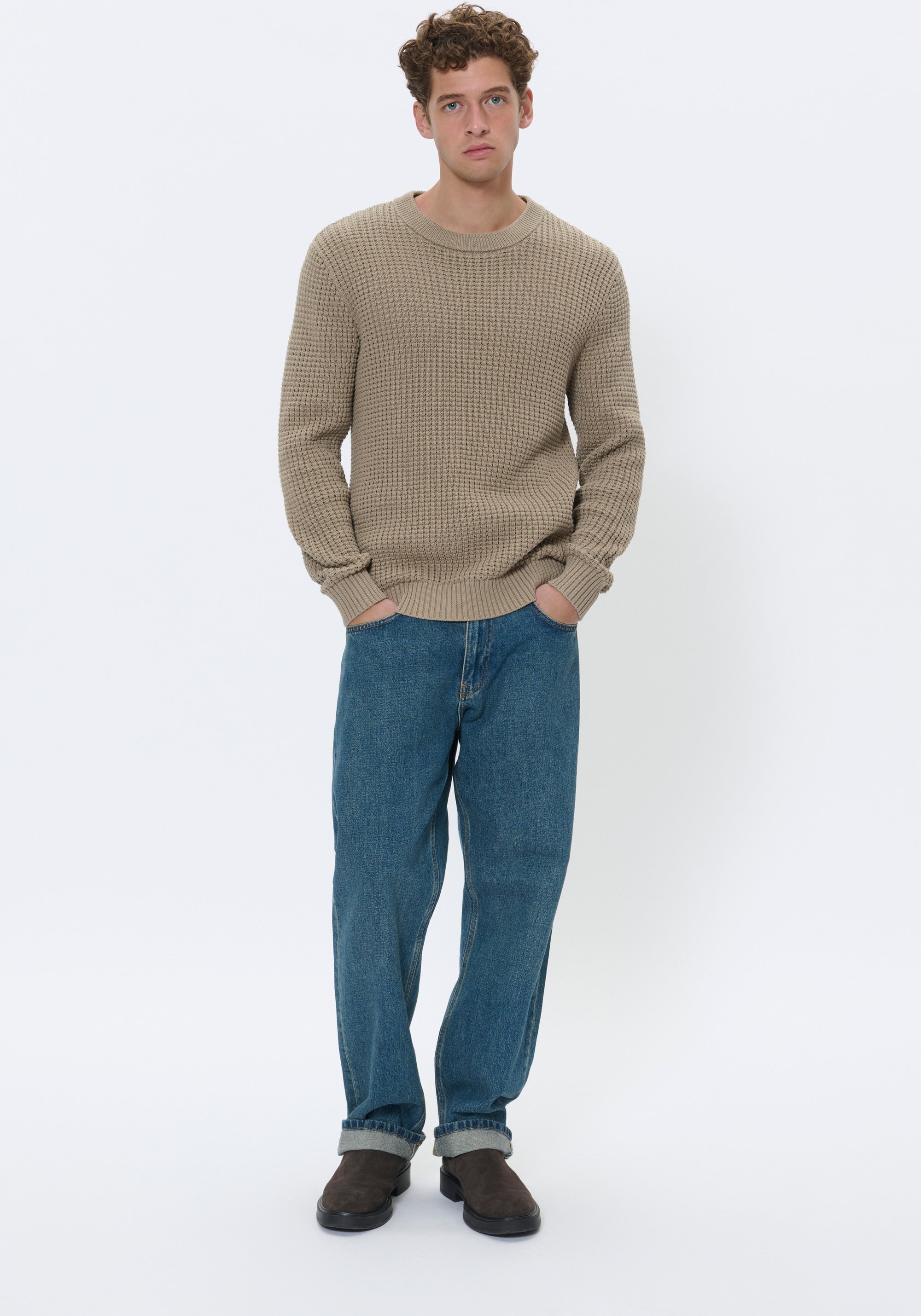 Thumbnail - Strickpullover MAtriton Gerade Passform beige
