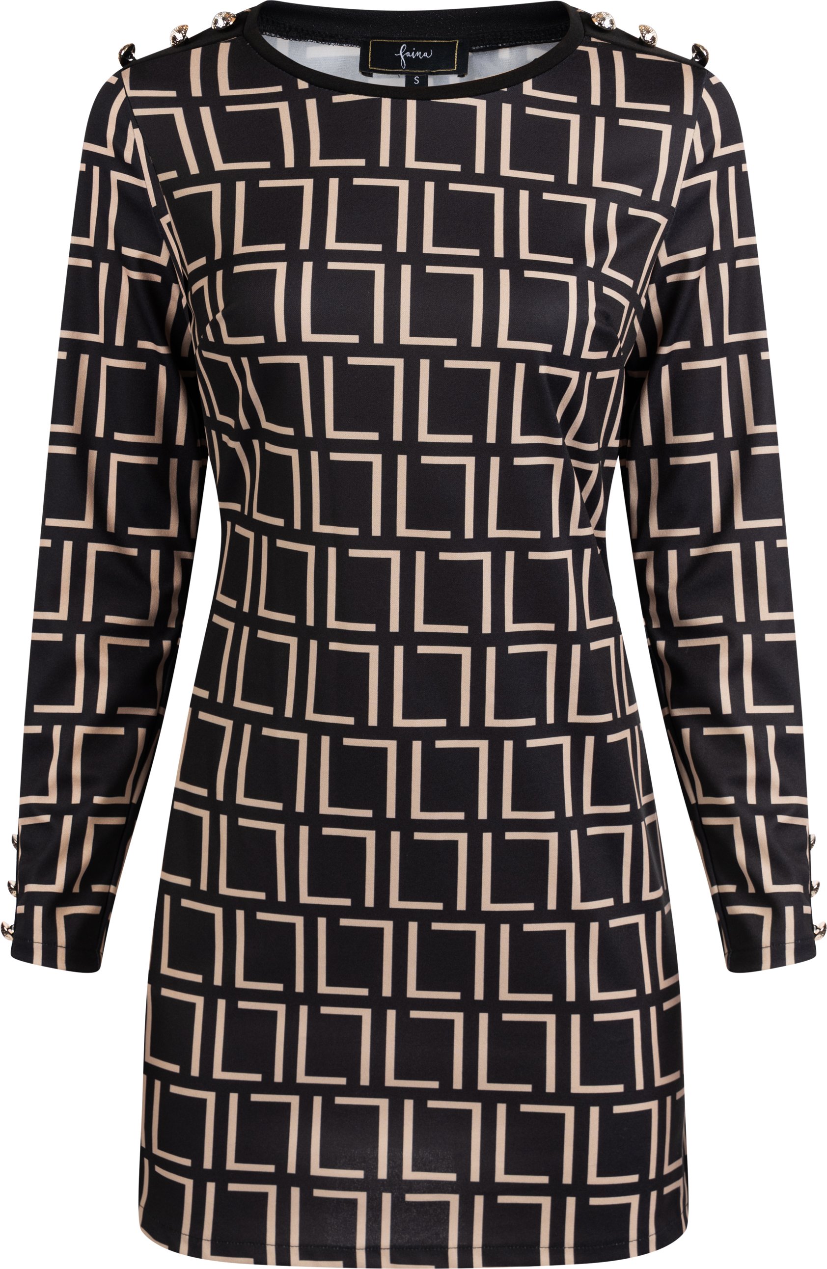 Faina Minikleid mit grafischem Muster Damen schwarz