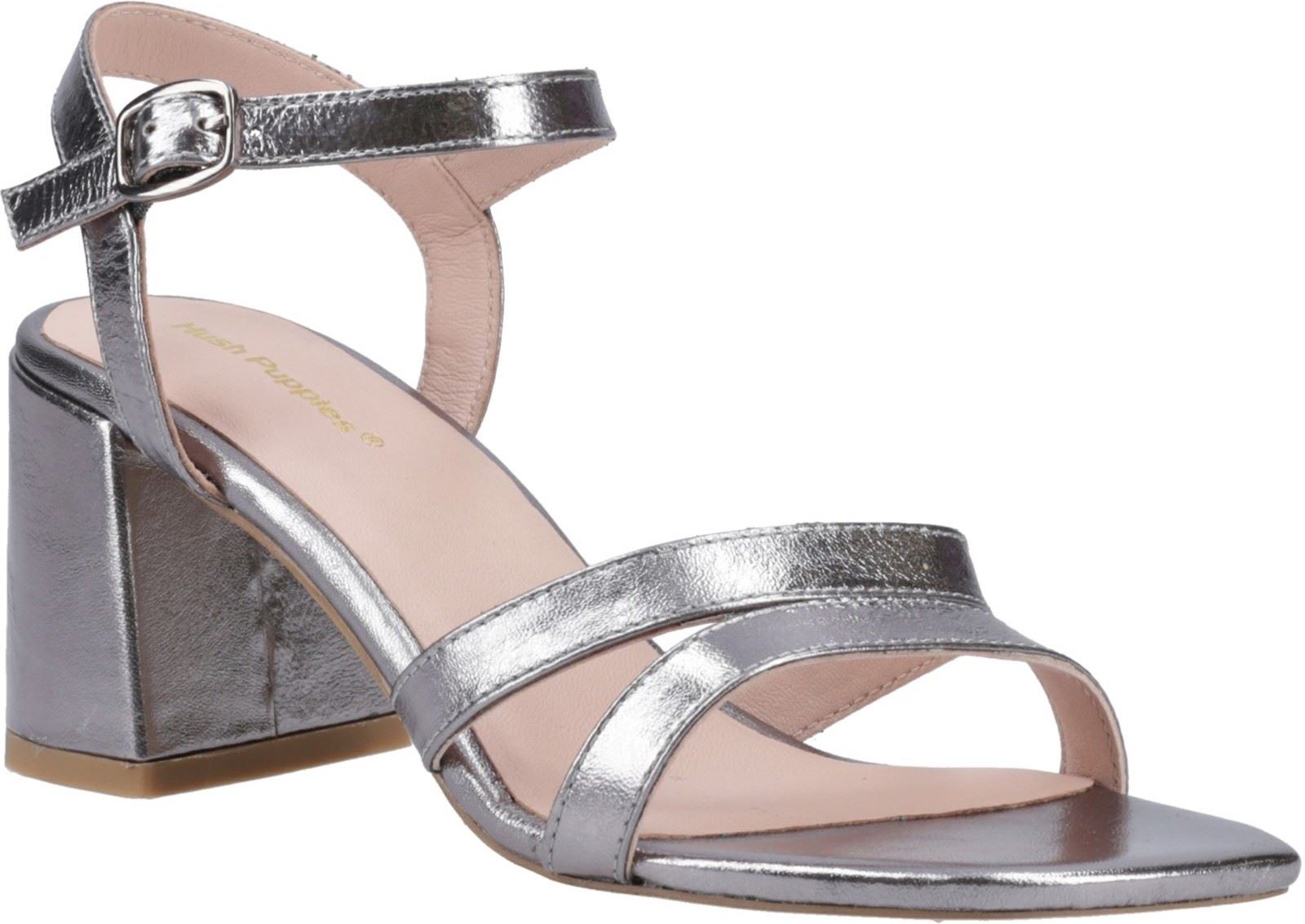 Hush Puppies Nalani Damen Sandalen aus Leder in Zinnfarben