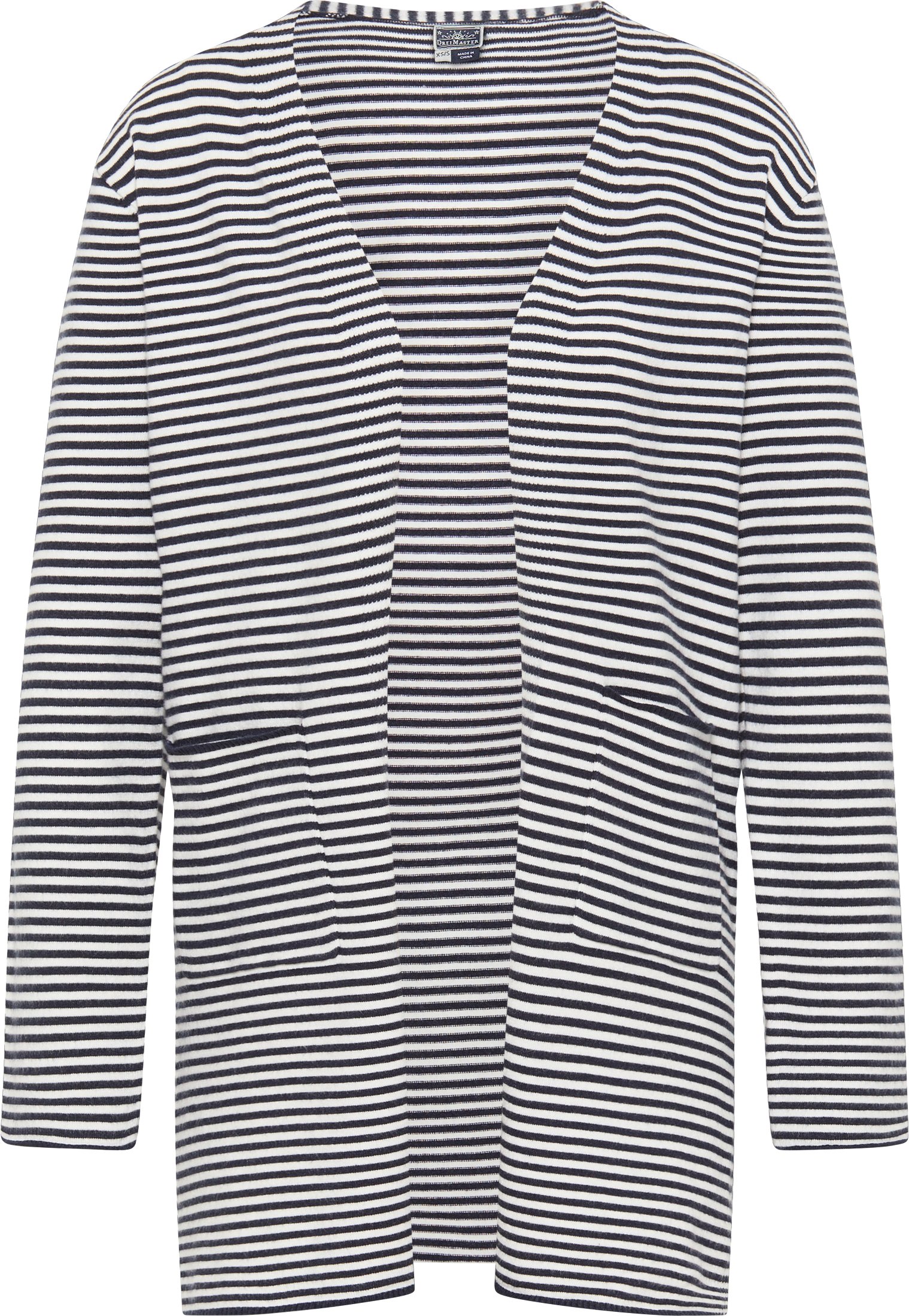 Thumbnail - Dreimaster Cardigan Damen Marine Wollweiss