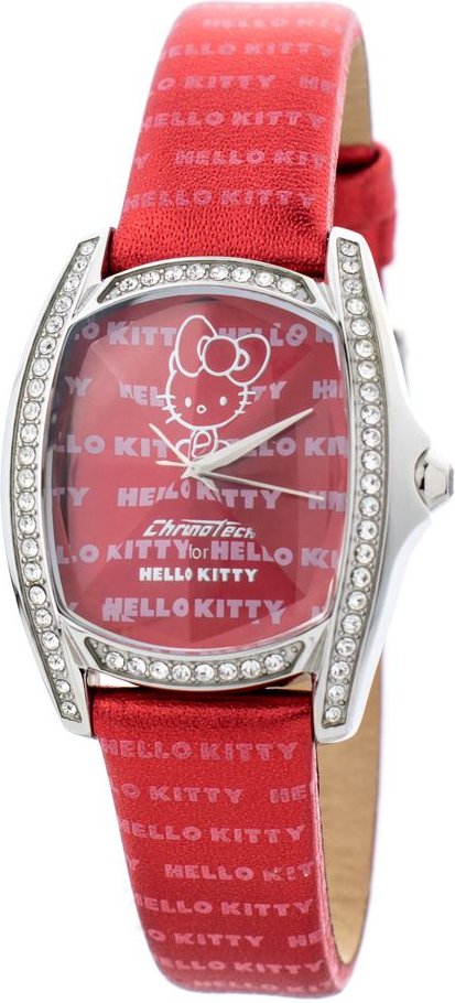 Hello Kitty Rote Lederarmbanduhr