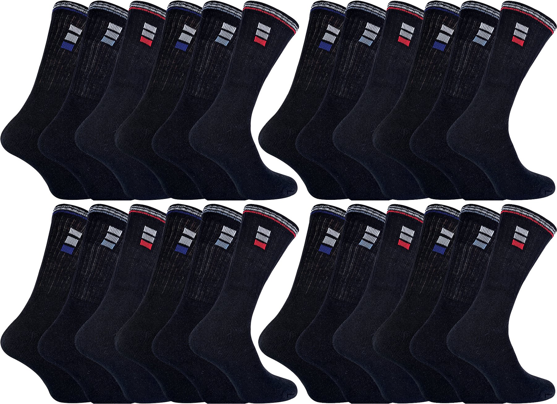 24 Paar Multipack Herren Klassische Sport Atmungsaktive Socken