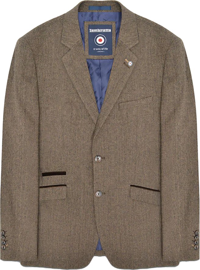 Lambretta Herren Morgan Fischgrät-Blazer (Braun)