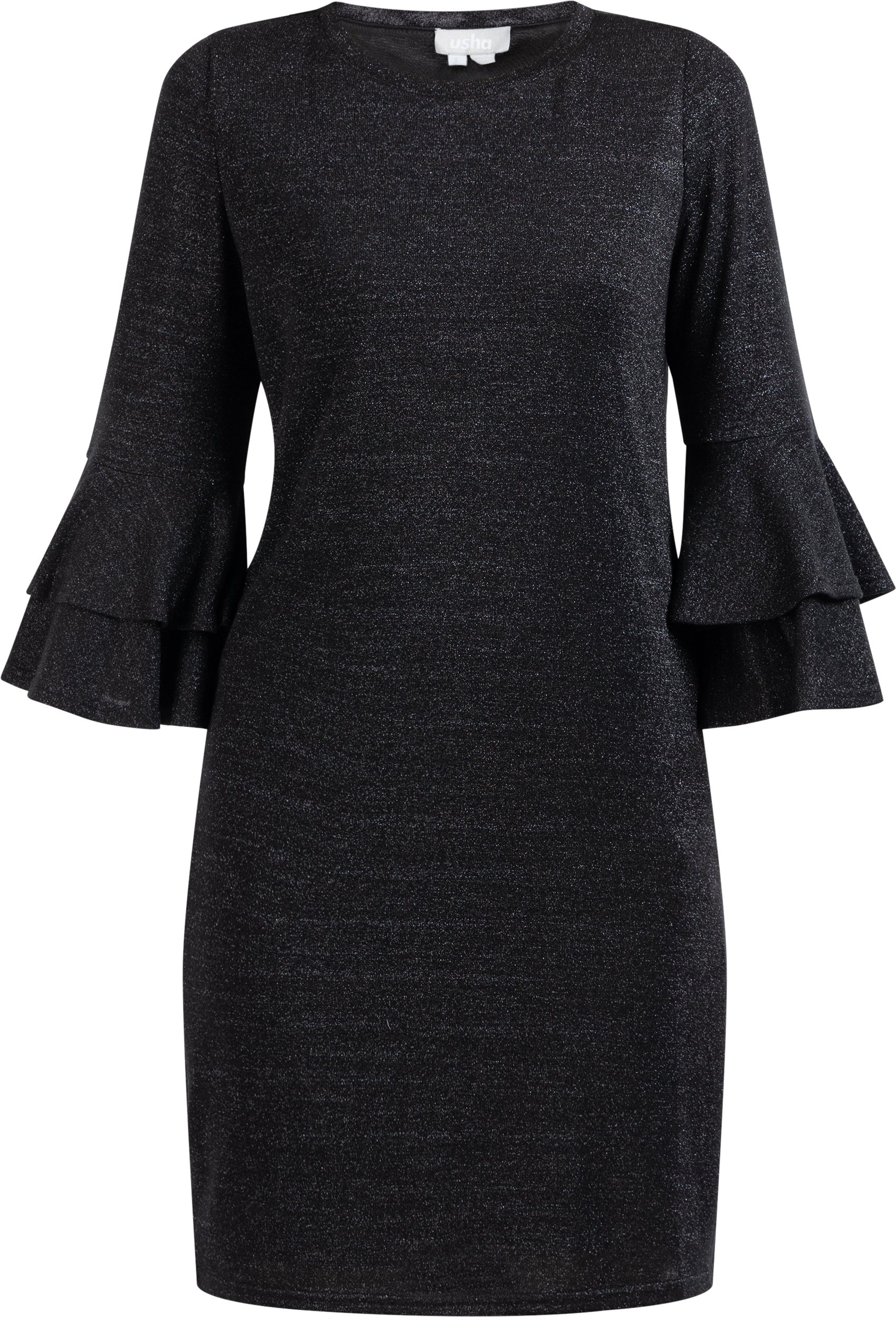 usha Kleid mit Glanzgarn Damen schwarz