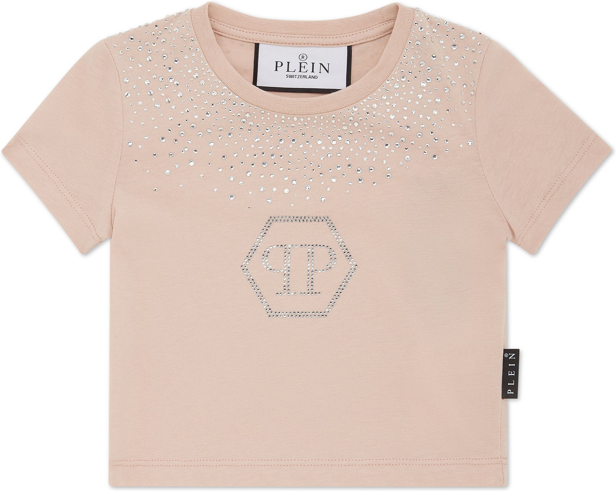 Cropped T-Shirt Strass Round Neck Ss Hexagon