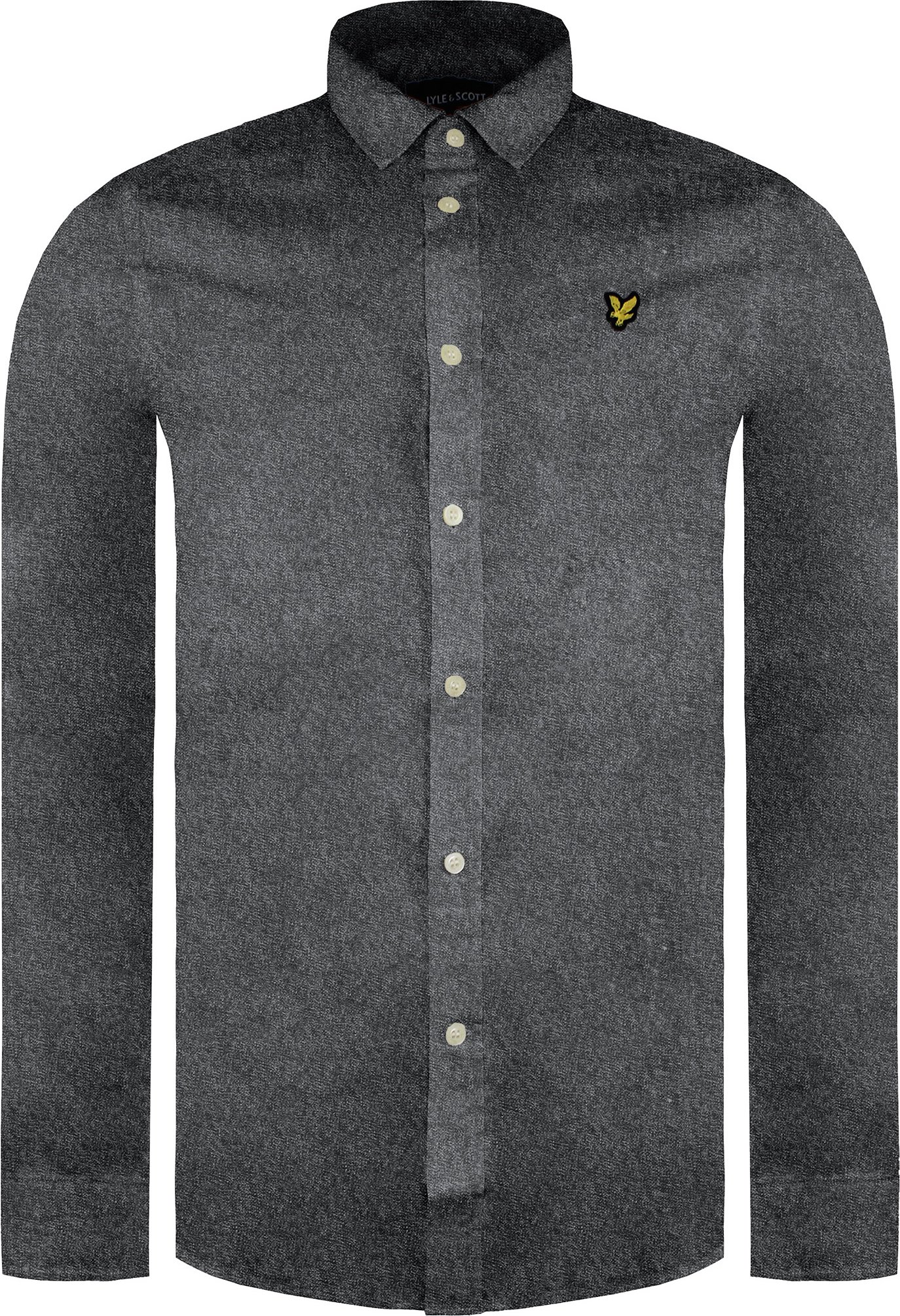 Thumbnail - Lyle & Scott Multi -Garn gebürstete Herrengrau Hemd