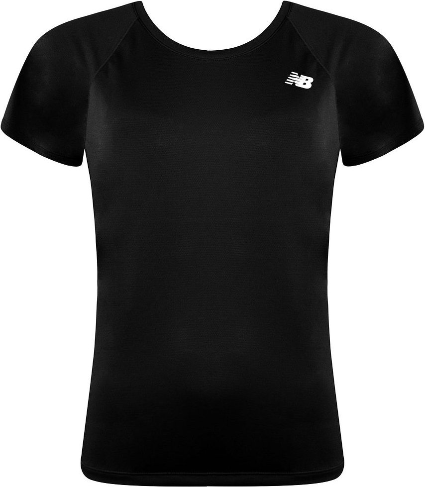Neues Gleichgewicht Kurzarm schwarzer runder Nacken Womens Kern Run T-Shirt WT93868 Bk